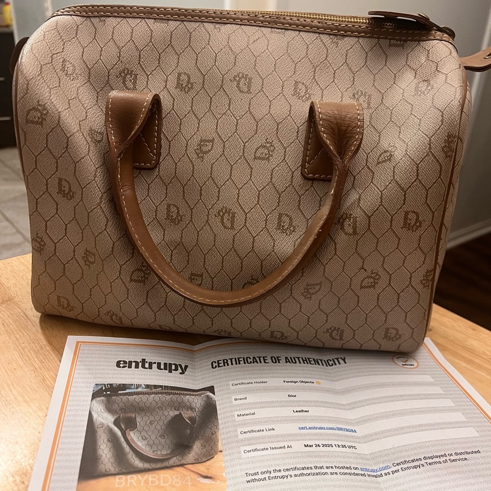 Pre-loved Authentic Dior HoneyComb Boston Bag